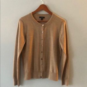 J. Crew Tan Merino Wool Button Down Cardigan M